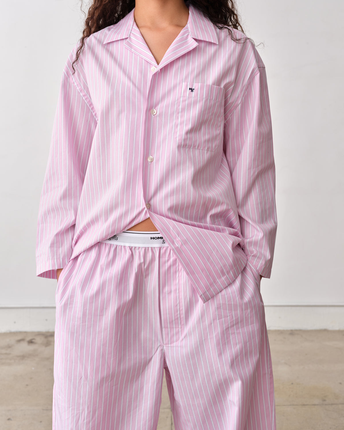 Pajama Set in Pink Stripe