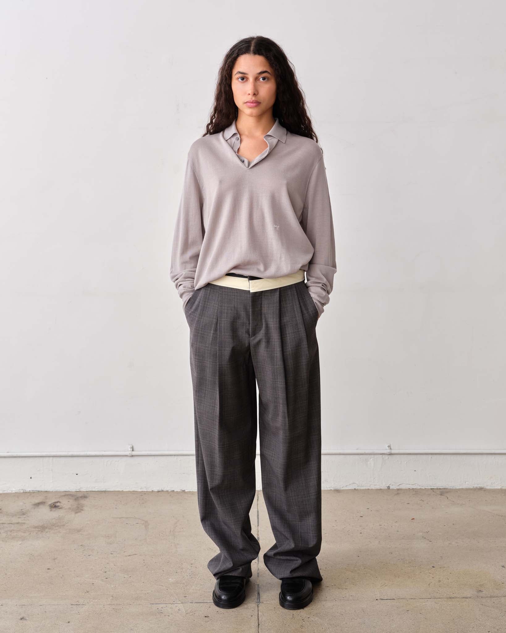 Knit Polo in Dove Grey