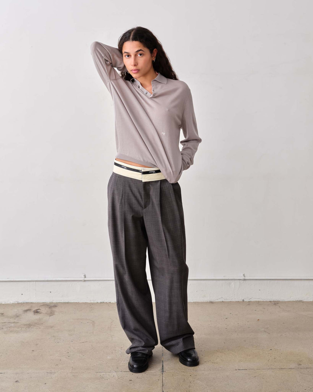 Knit Polo in Dove Grey