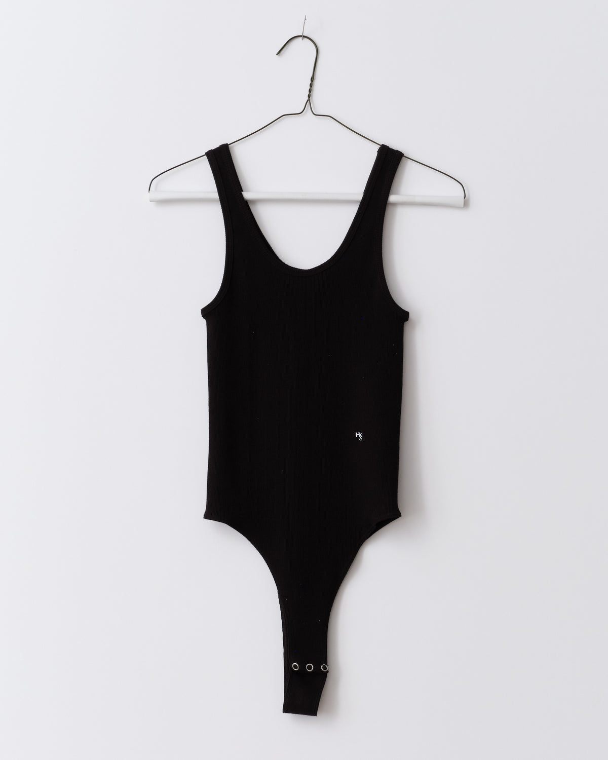 Ribbed Cotton Bodysuit in Black