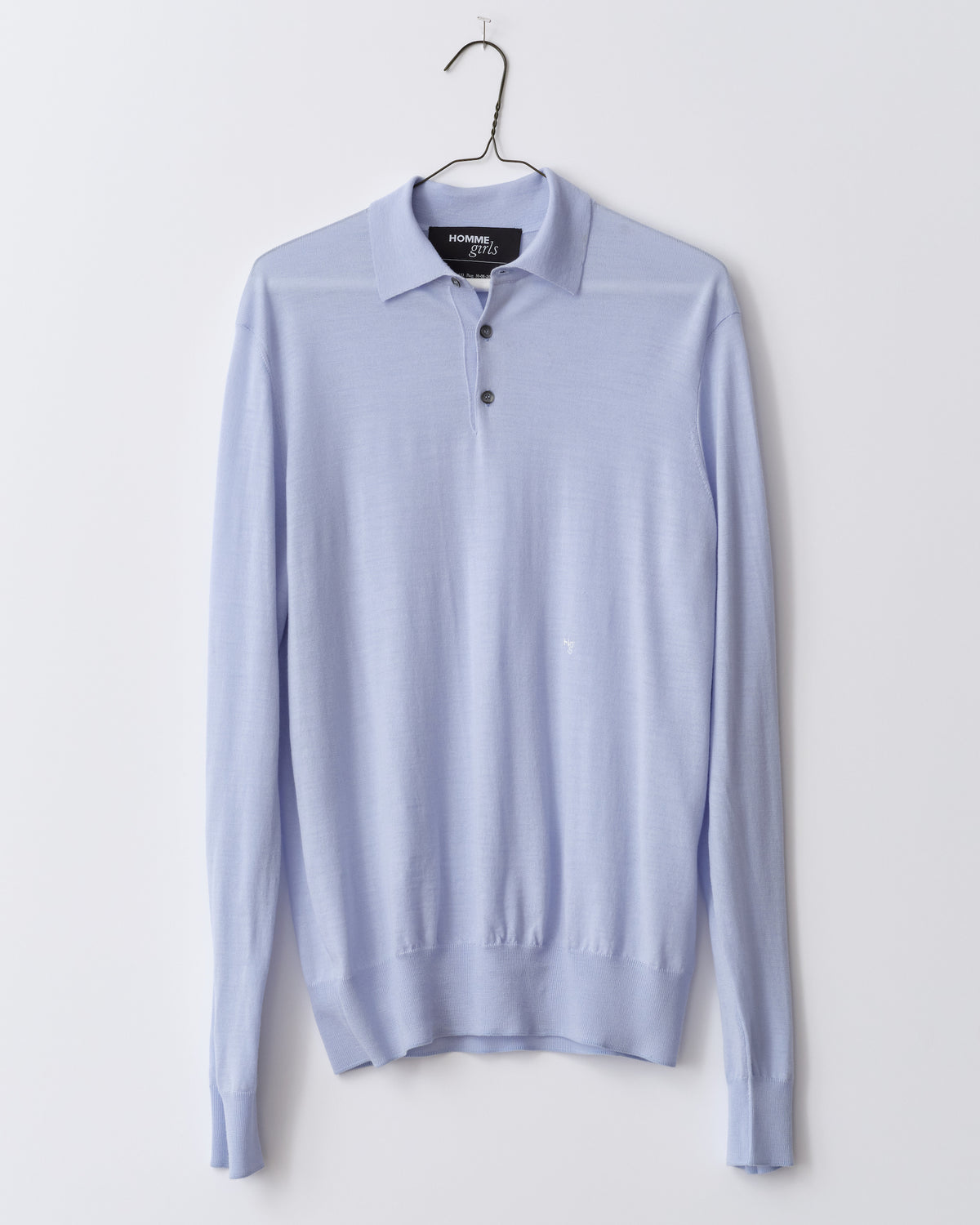 Knit Polo in Baby Blue