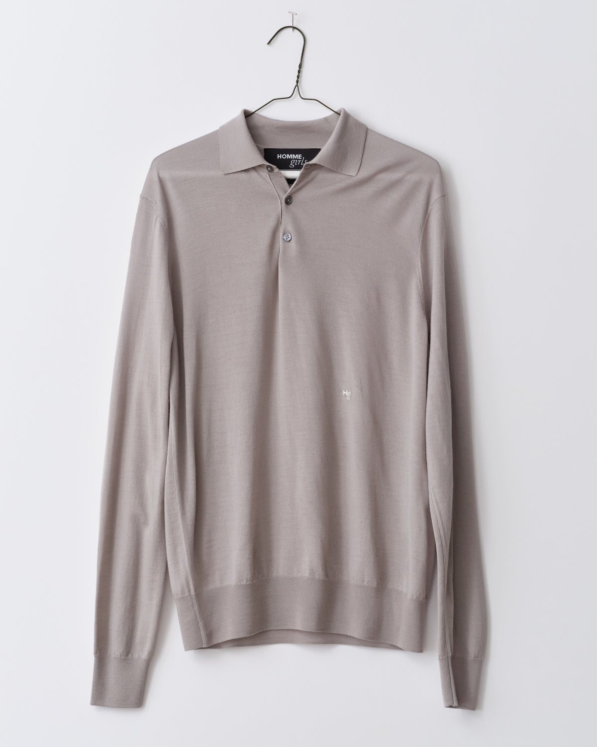 Knit Polo in Dove Grey