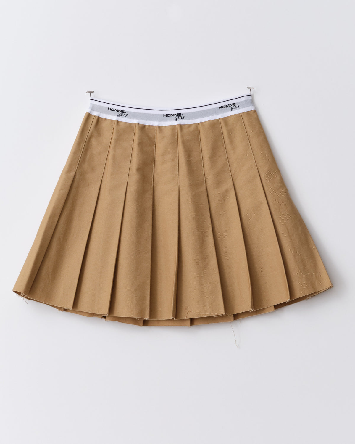 Pleated Khaki Mini Skirt