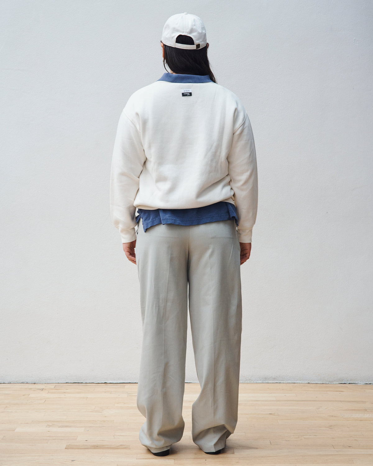 Pleated Elastic Waistband Pant in Grey