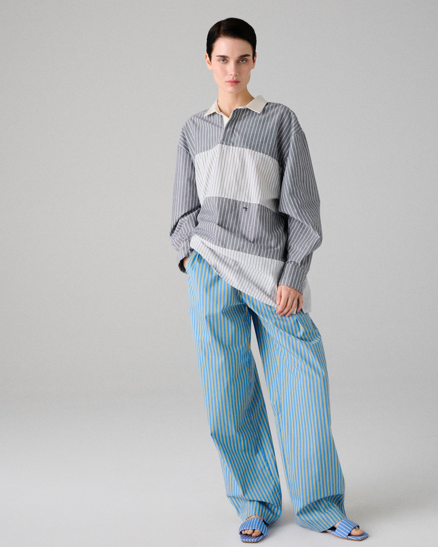 Pajama Pant in Yellow Blue Stripe