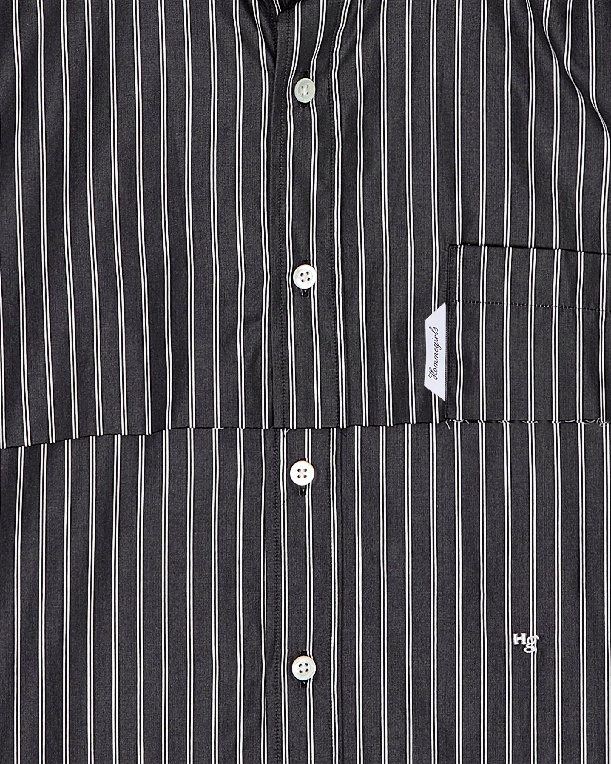 Long Sleeve Layered Shirt in Black Stripe