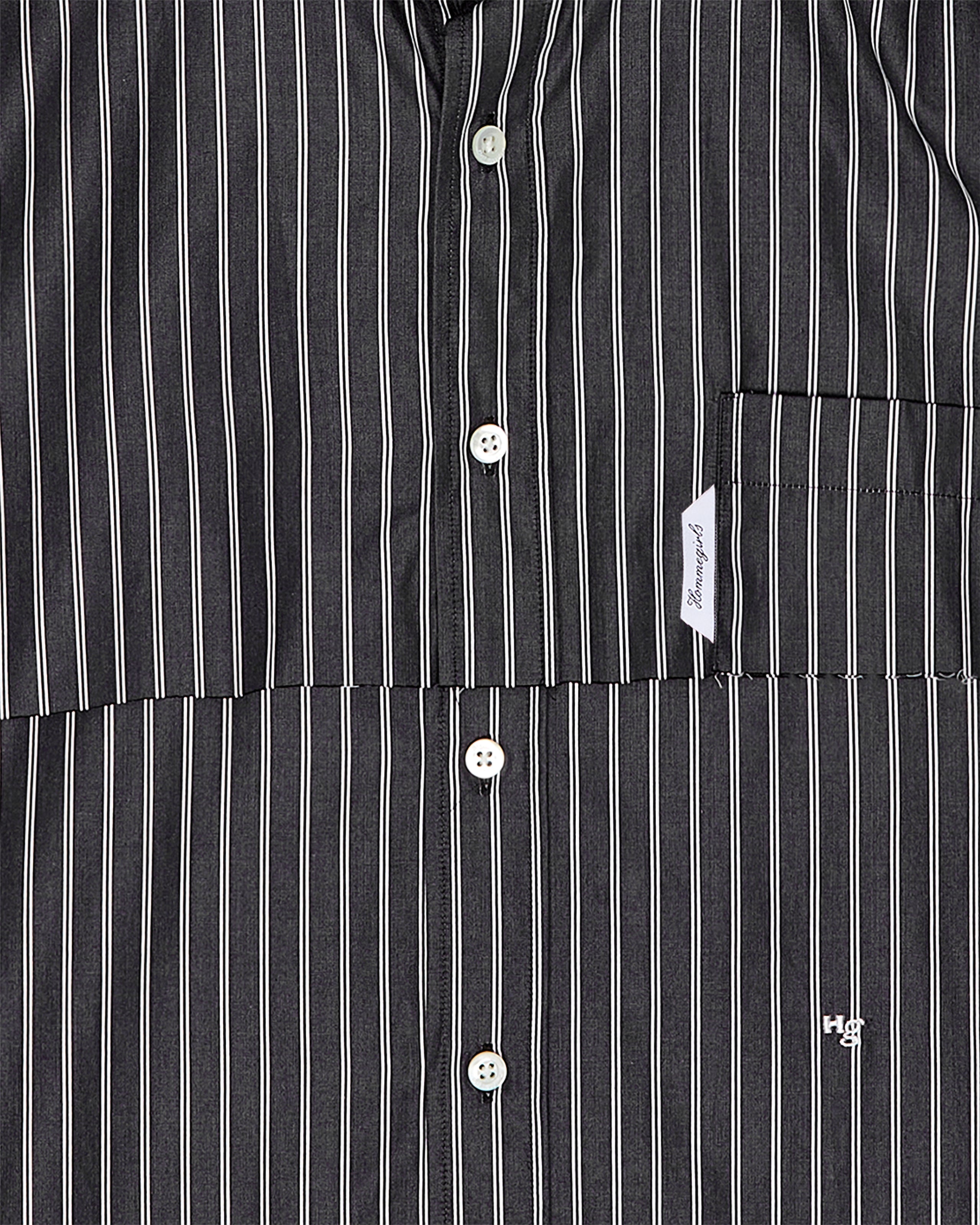 Long Sleeve Layered Shirt in Black Stripe