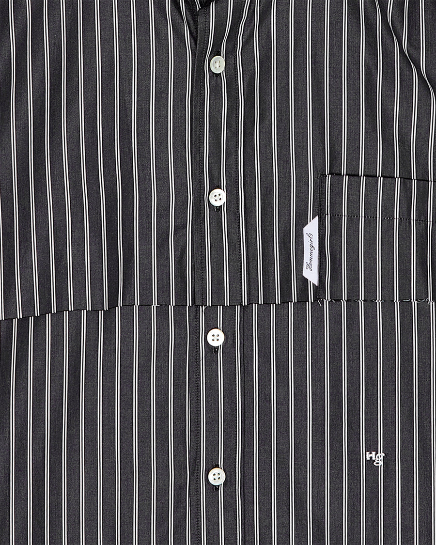 Long Sleeve Layered Shirt in Black Stripe