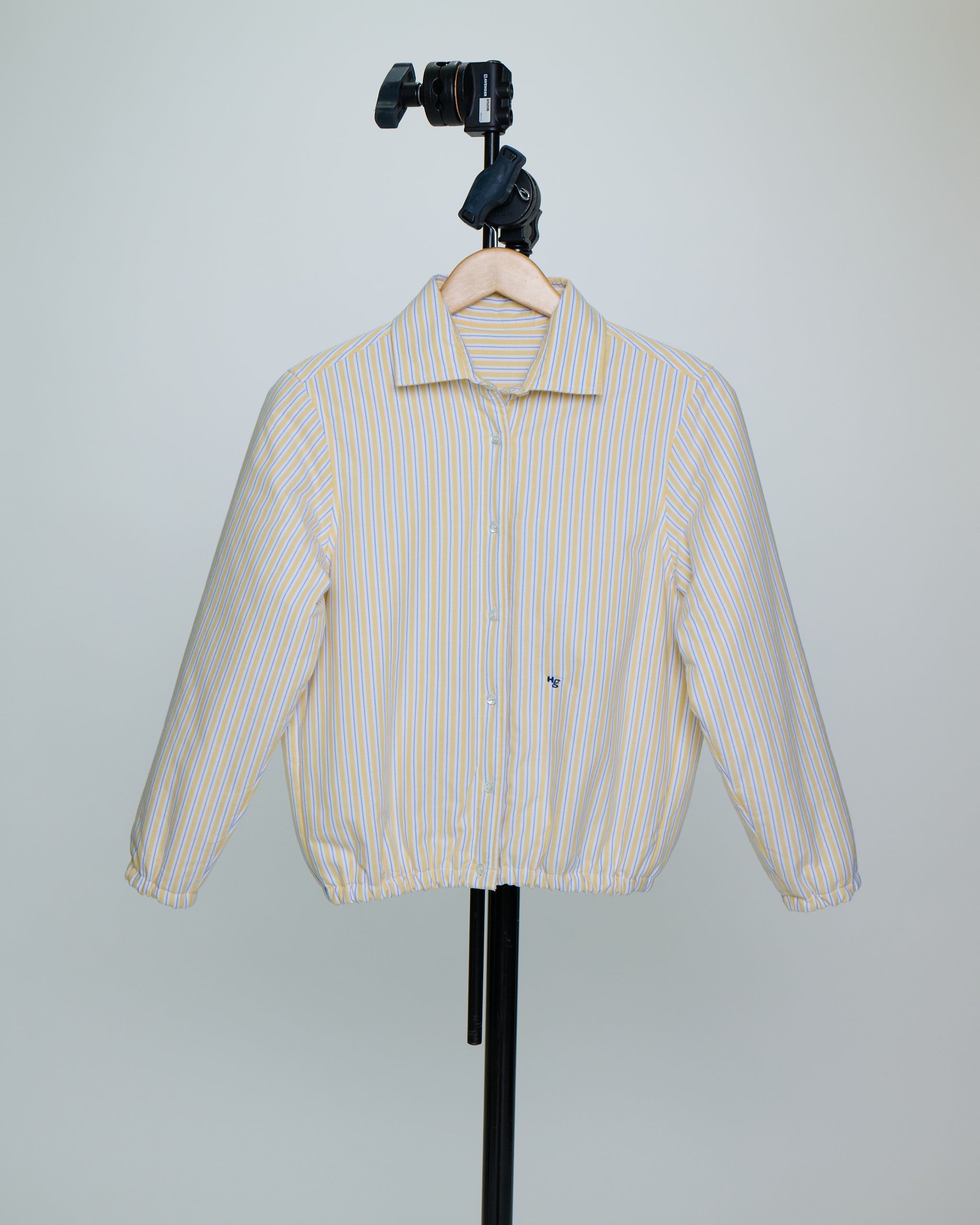 Shirt Bomber Jacket in Yellow Stripe Oxford