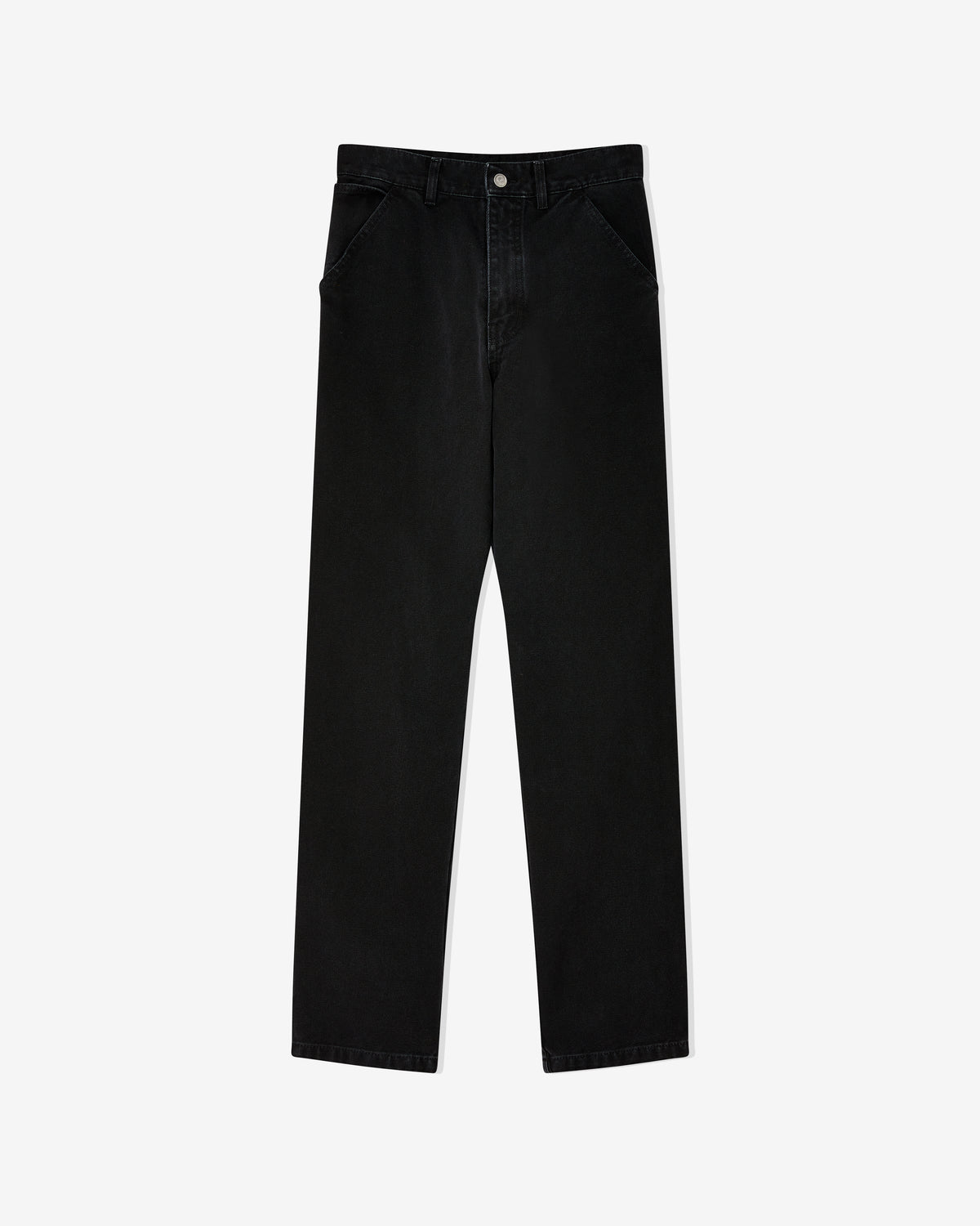 Washed Canvas Workwear Pant in Black