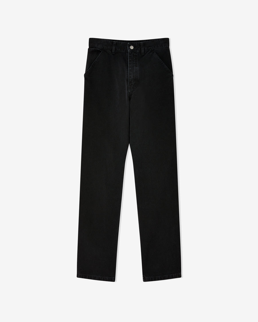 Washed Canvas Workwear Pant in Black