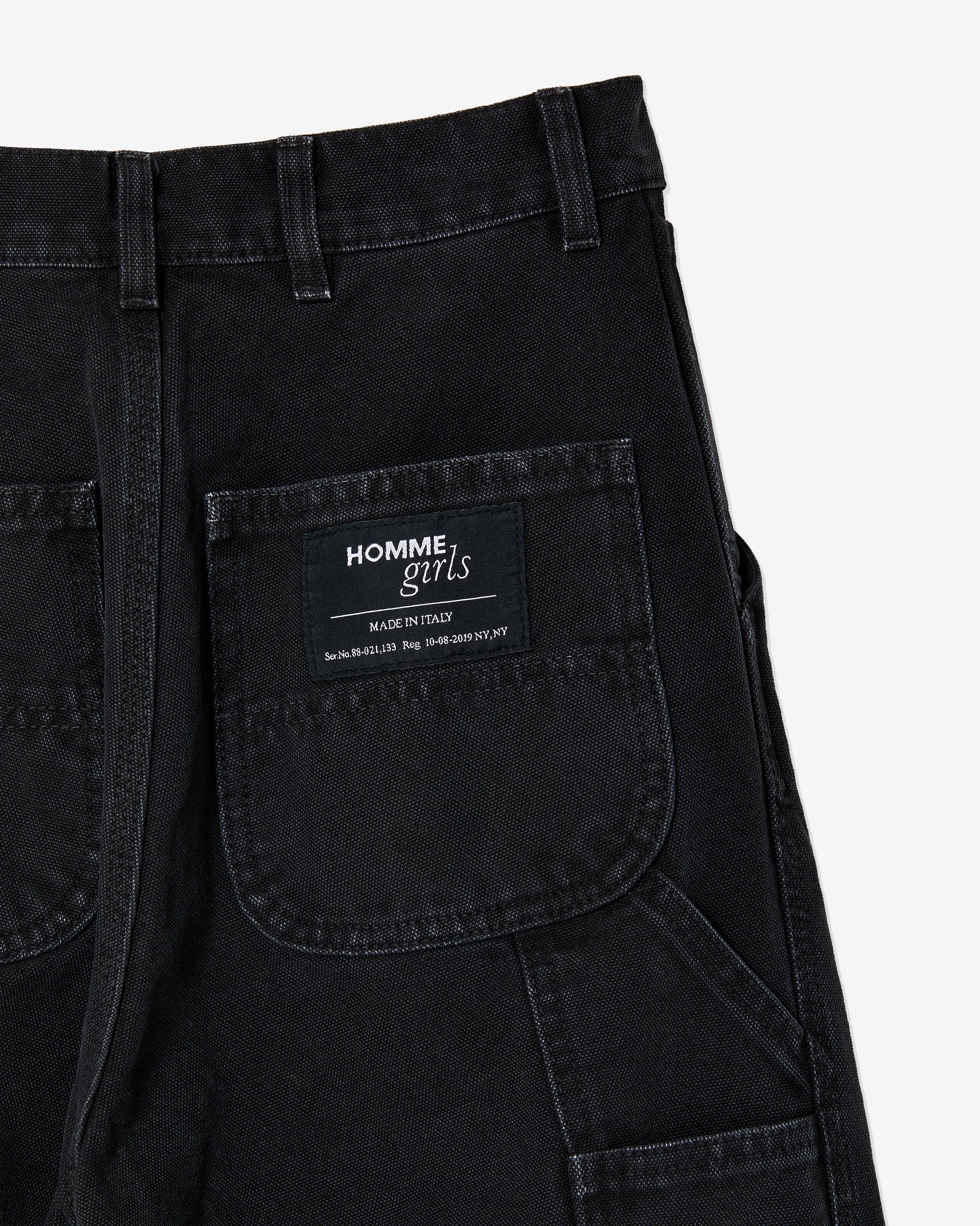 Washed Canvas Workwear Pant in Black