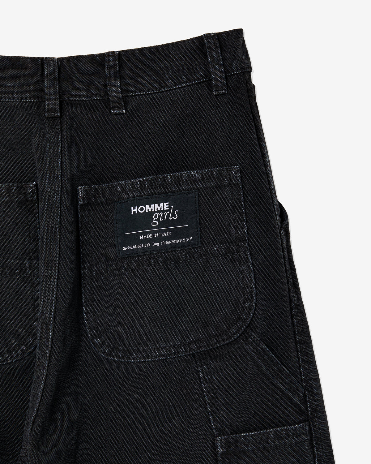 Washed Canvas Workwear Pant in Black