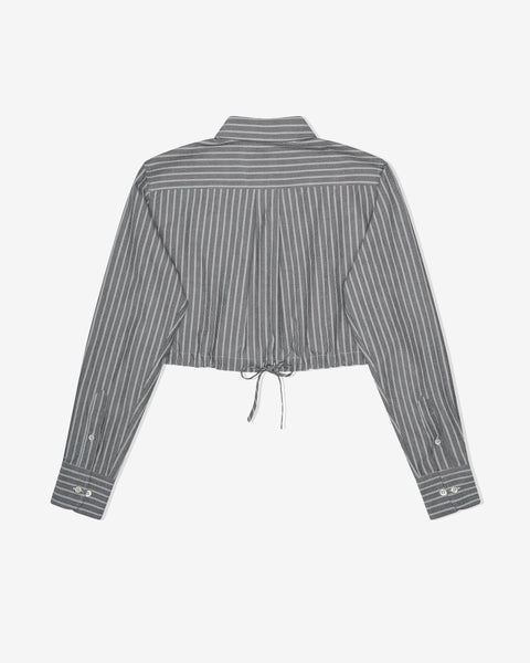 Cropped Tie Back Shirt in Oxford Grey Stripe – HOMMEGIRLS