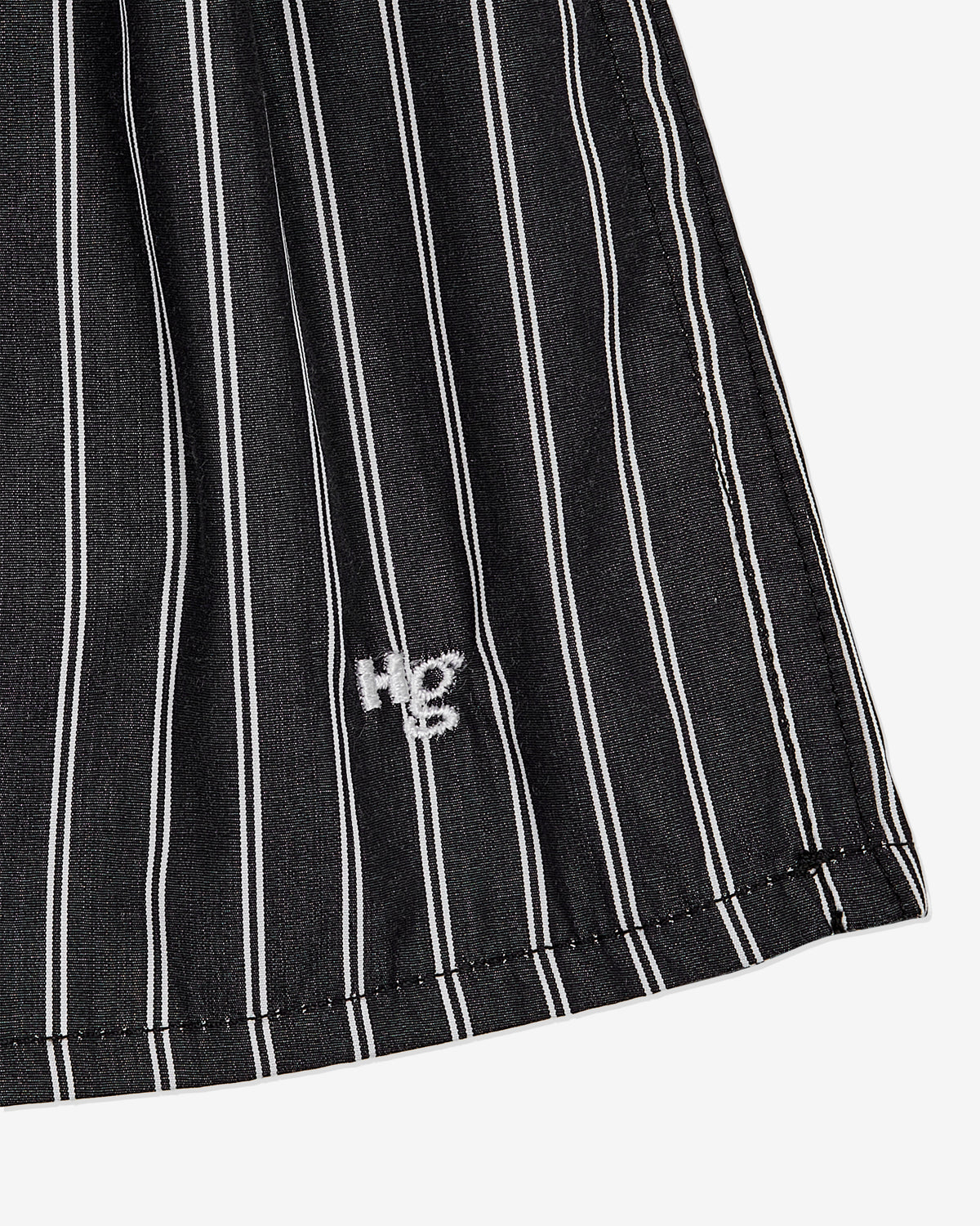 Mini Boxer Skirt / Bandeau Top in Black Stripe