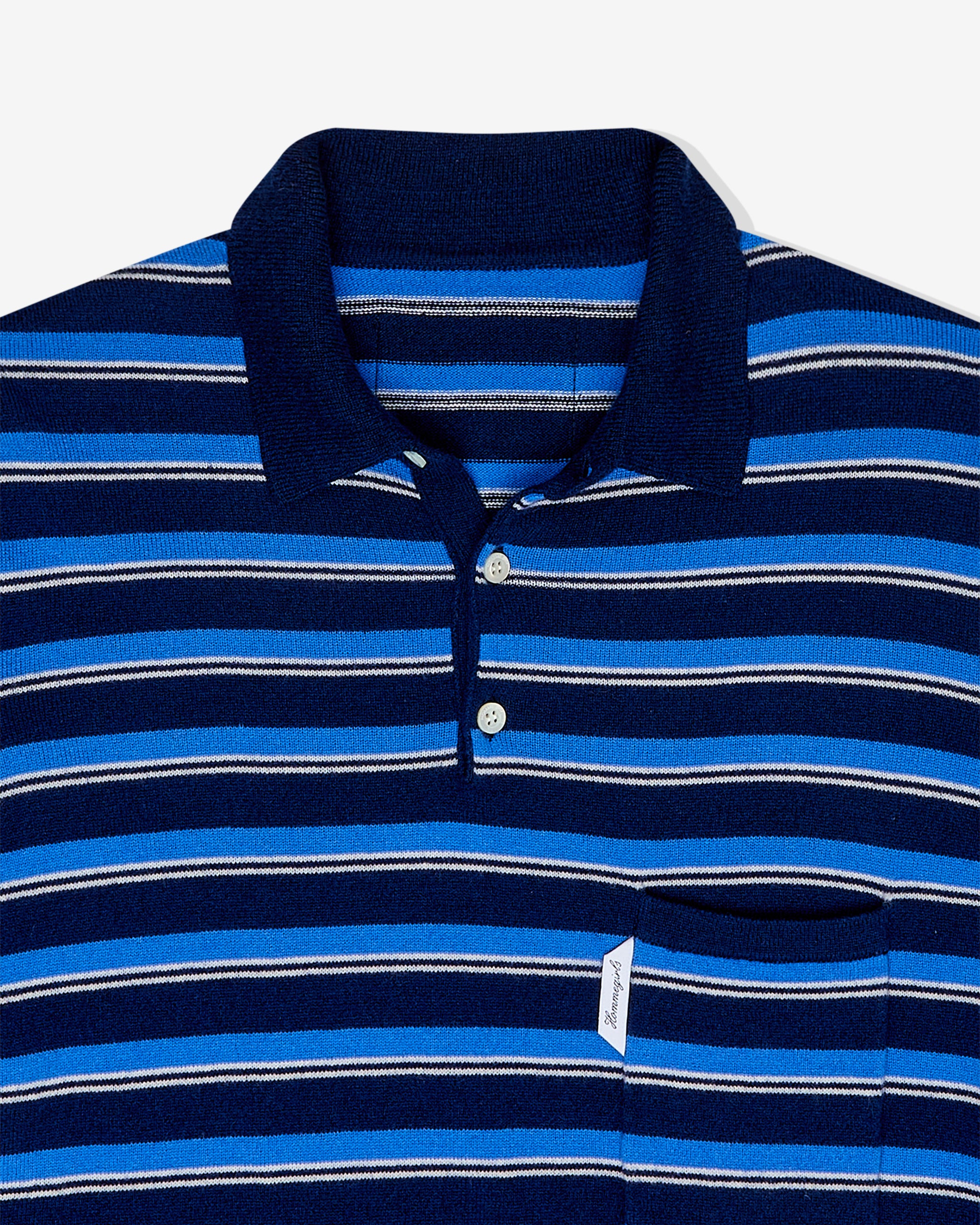 Knit Stripe Polo in Blue Stripe