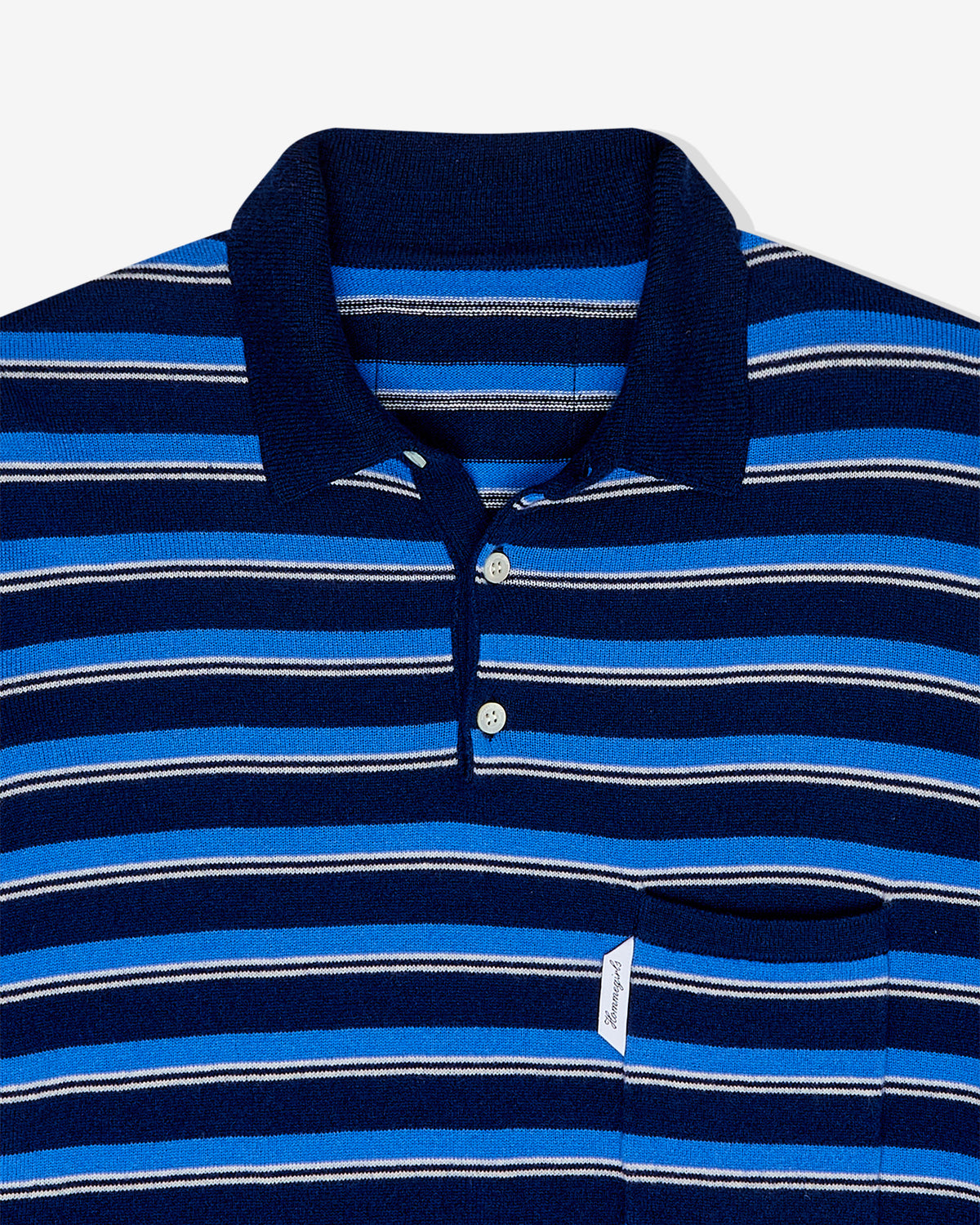 Knit Stripe Polo in Blue Stripe