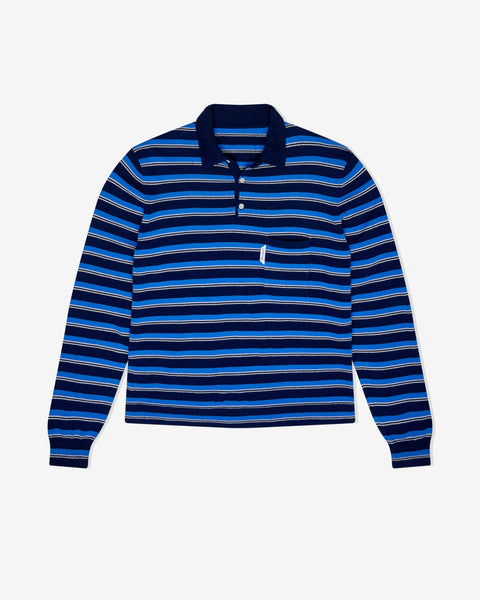 Knit Stripe Polo in Blue Stripe – HOMMEGIRLS