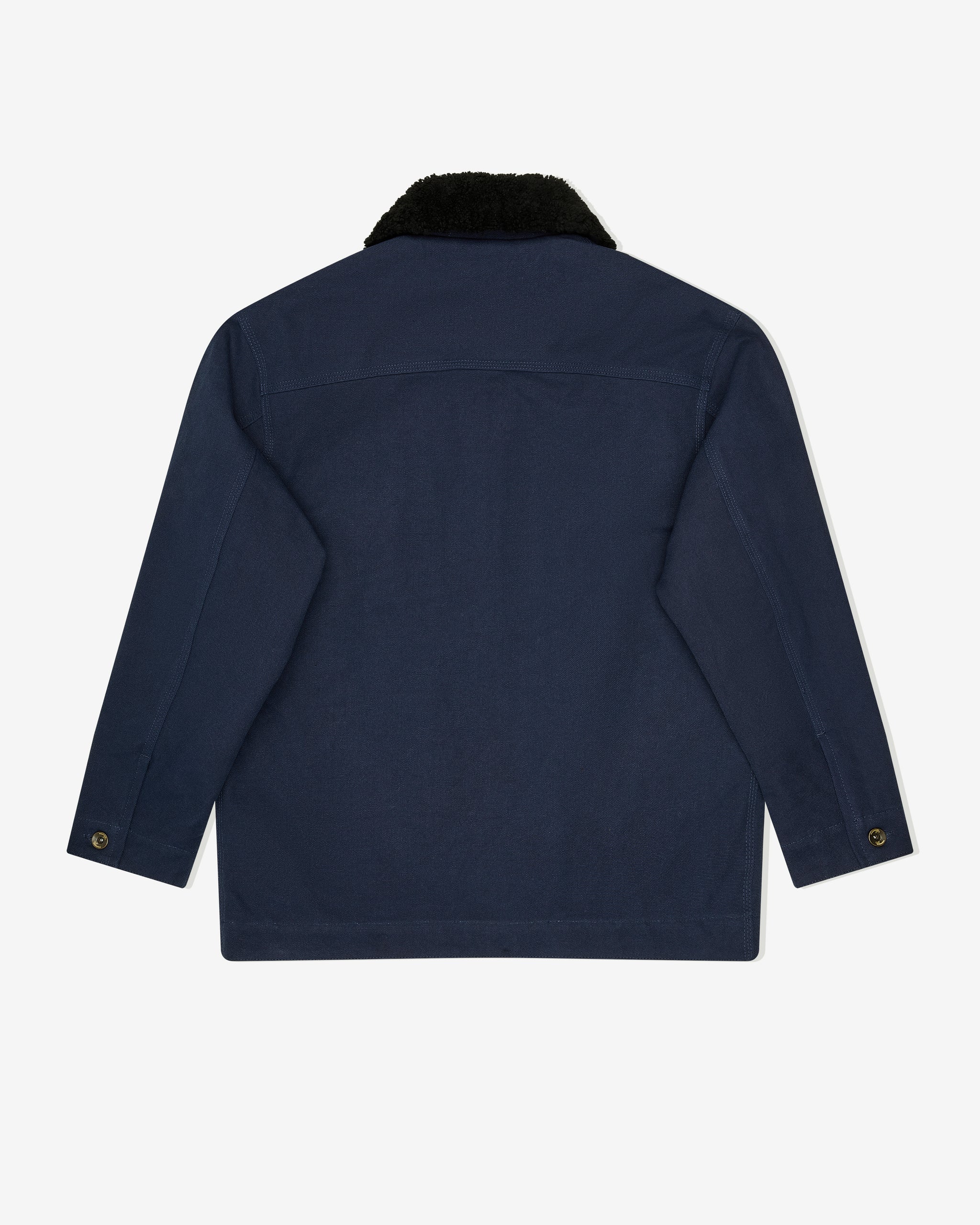 Shearling Collar Workwear Jacket in Dark Navy