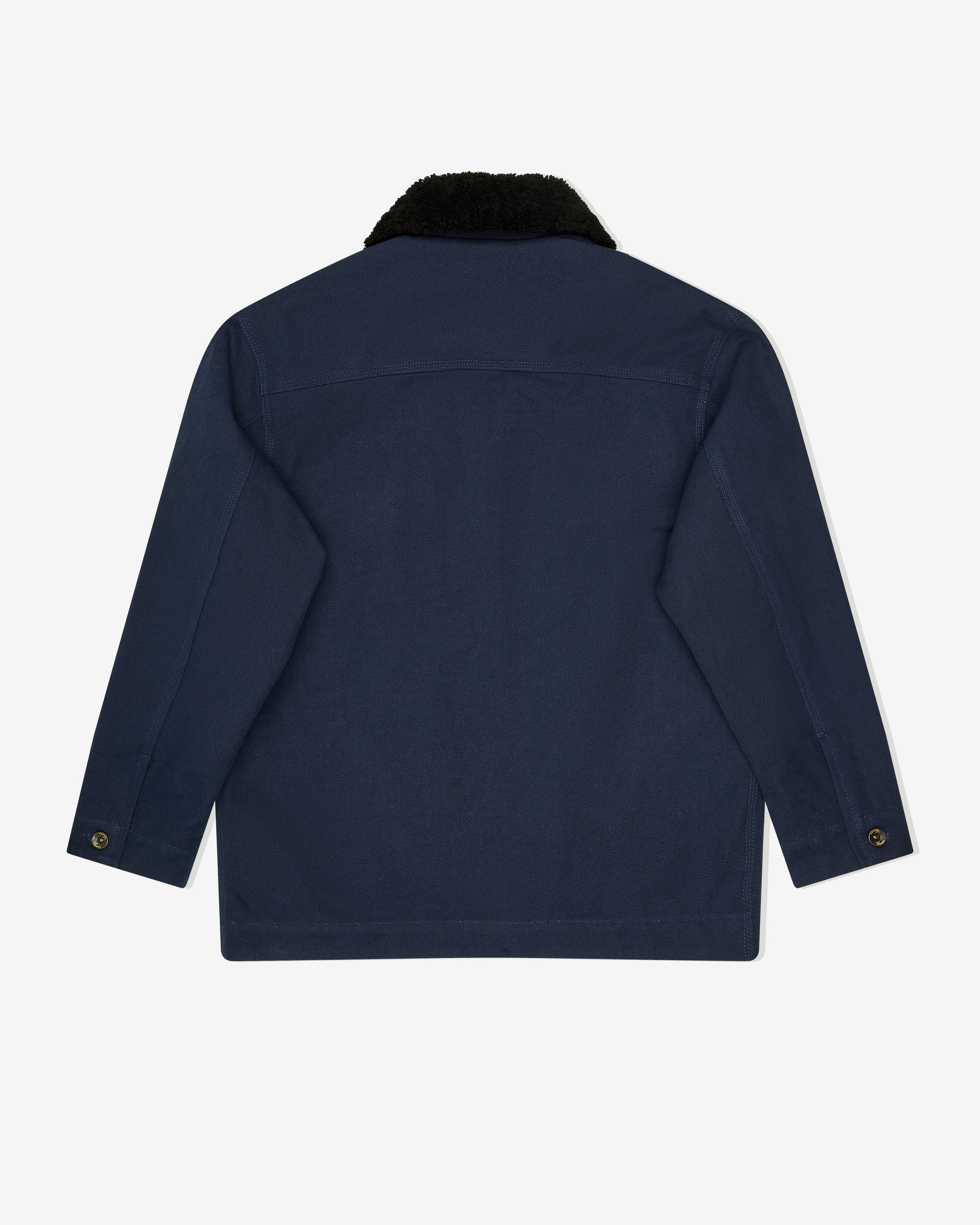 Shearling Collar Workwear Jacket in Dark Navy