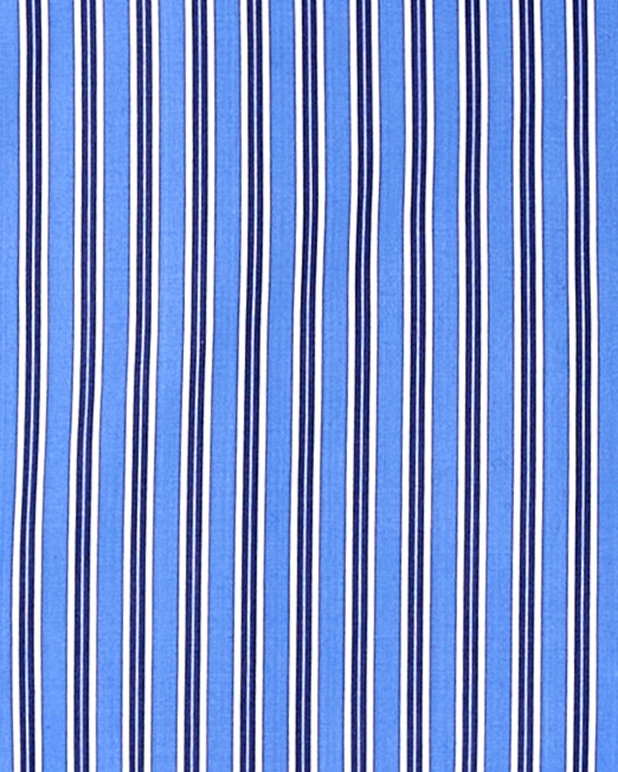 Shirt Tail Mini Skirt in Bold Blue Stripe