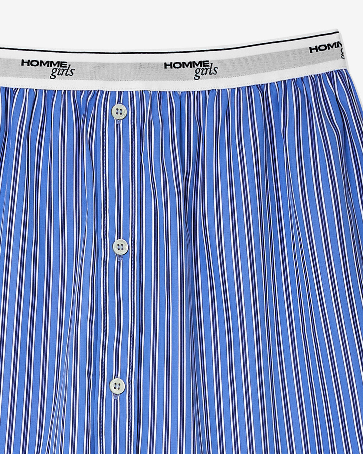 Shirt Tail Mini Skirt in Bold Blue Stripe