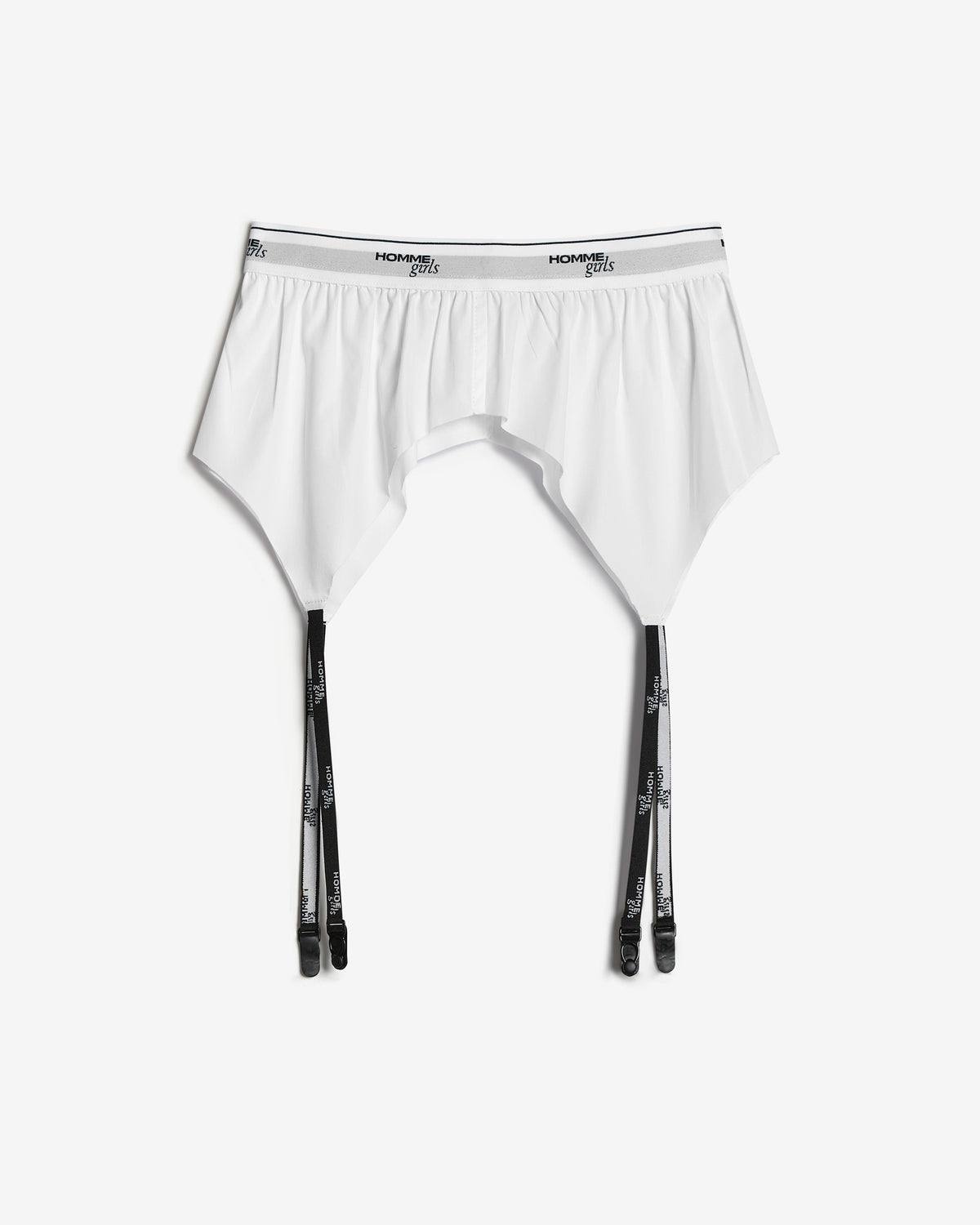 Boxer Garter Belt in White HOMMEGIRLS Boxer Garter Belt in White HOMMEGIRLS