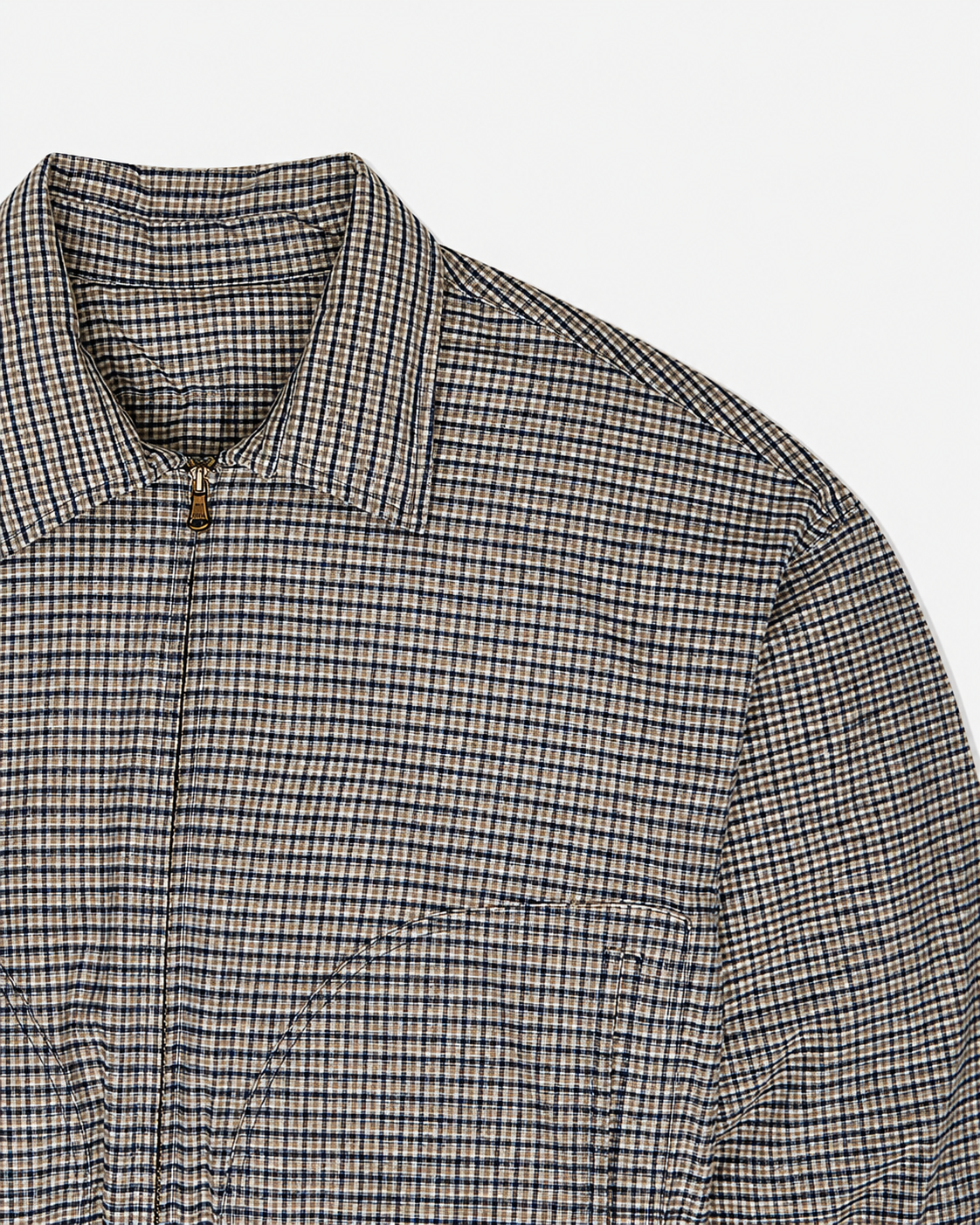Down Jacket in Check Plaid