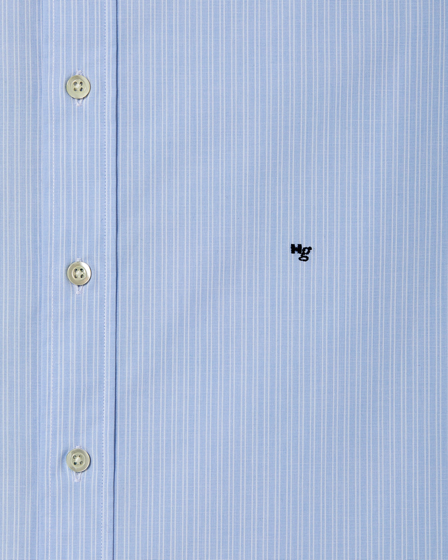 Classic Shirt in Ticking Stripe With Contrast Collar
