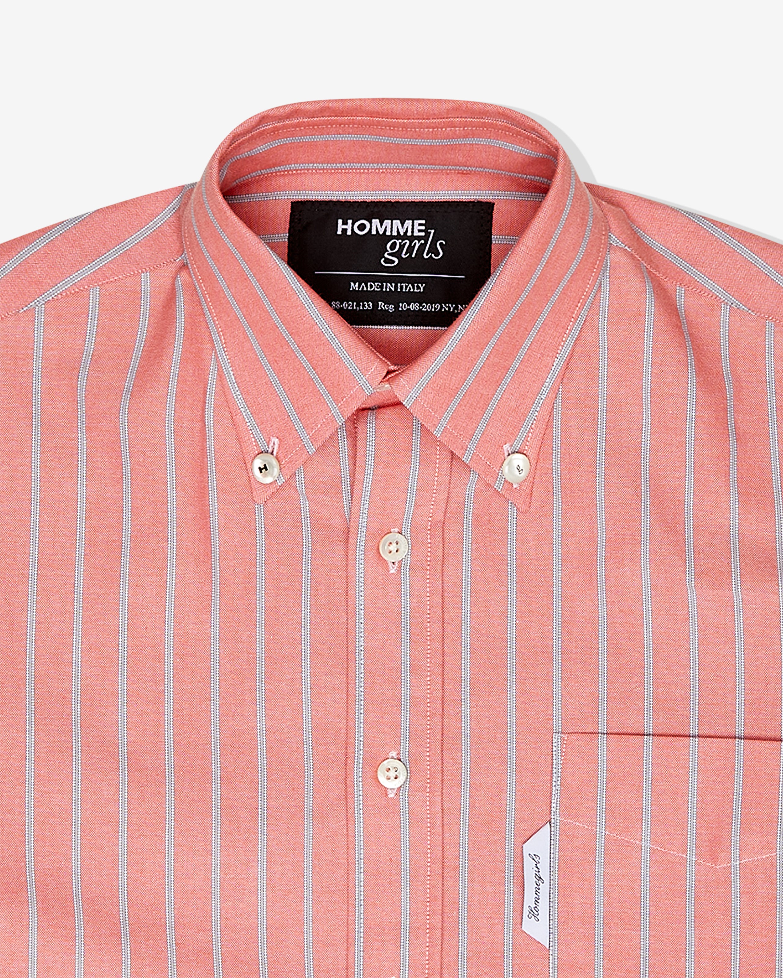Oxford Shirt in Coral Stripe
