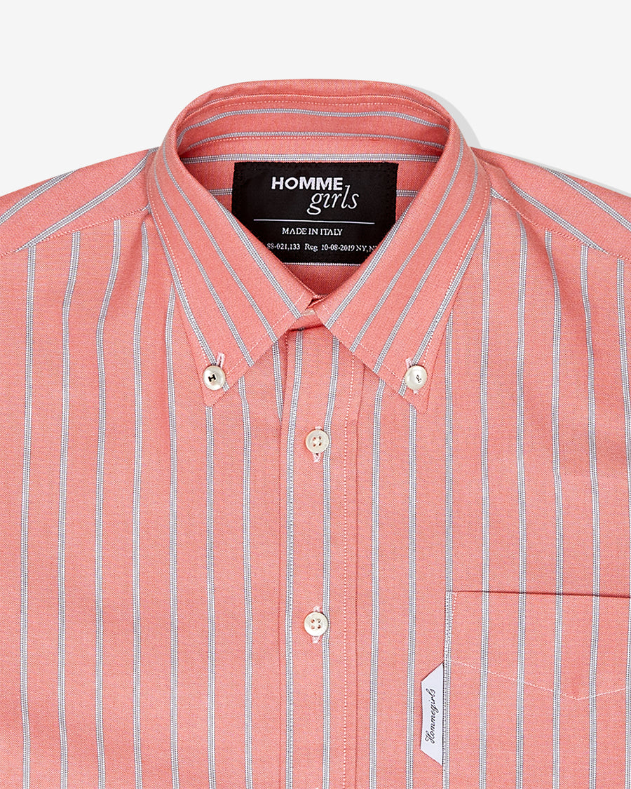 Oxford Shirt in Coral Stripe