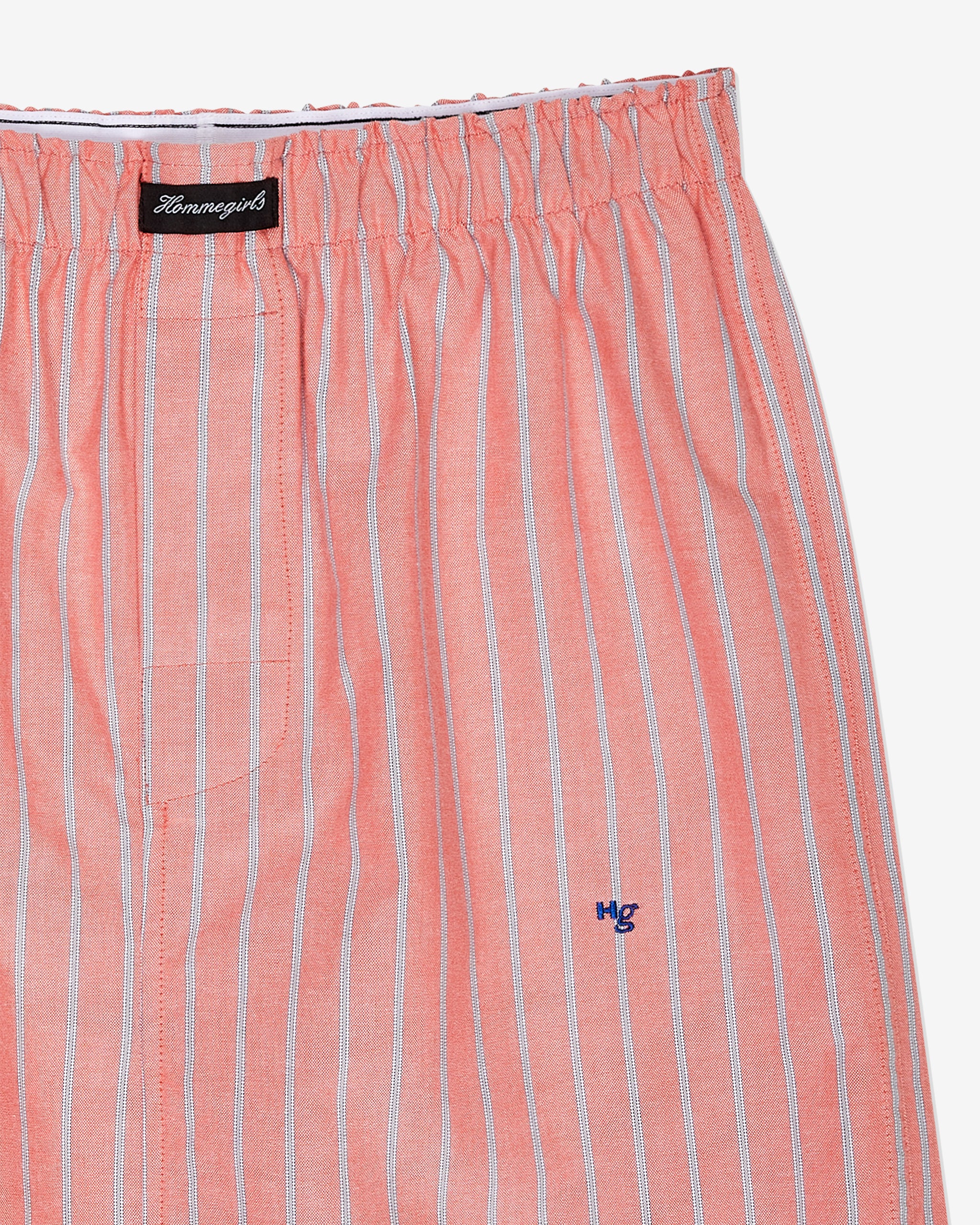 Boxer Pencil Skirt in Coral Stripe Oxford