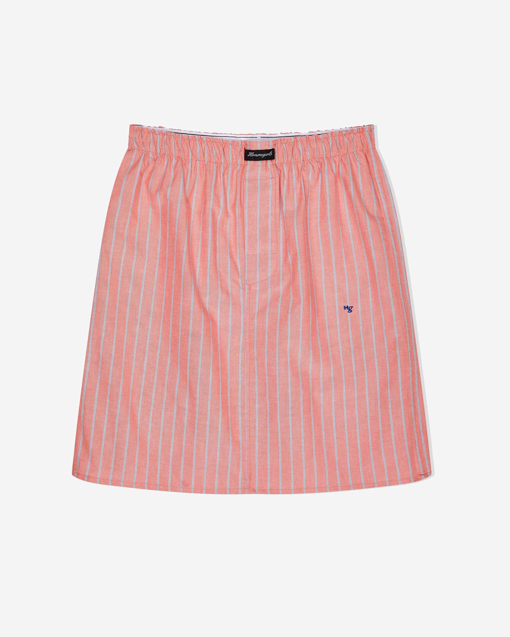 Boxer Pencil Skirt in Coral Stripe Oxford