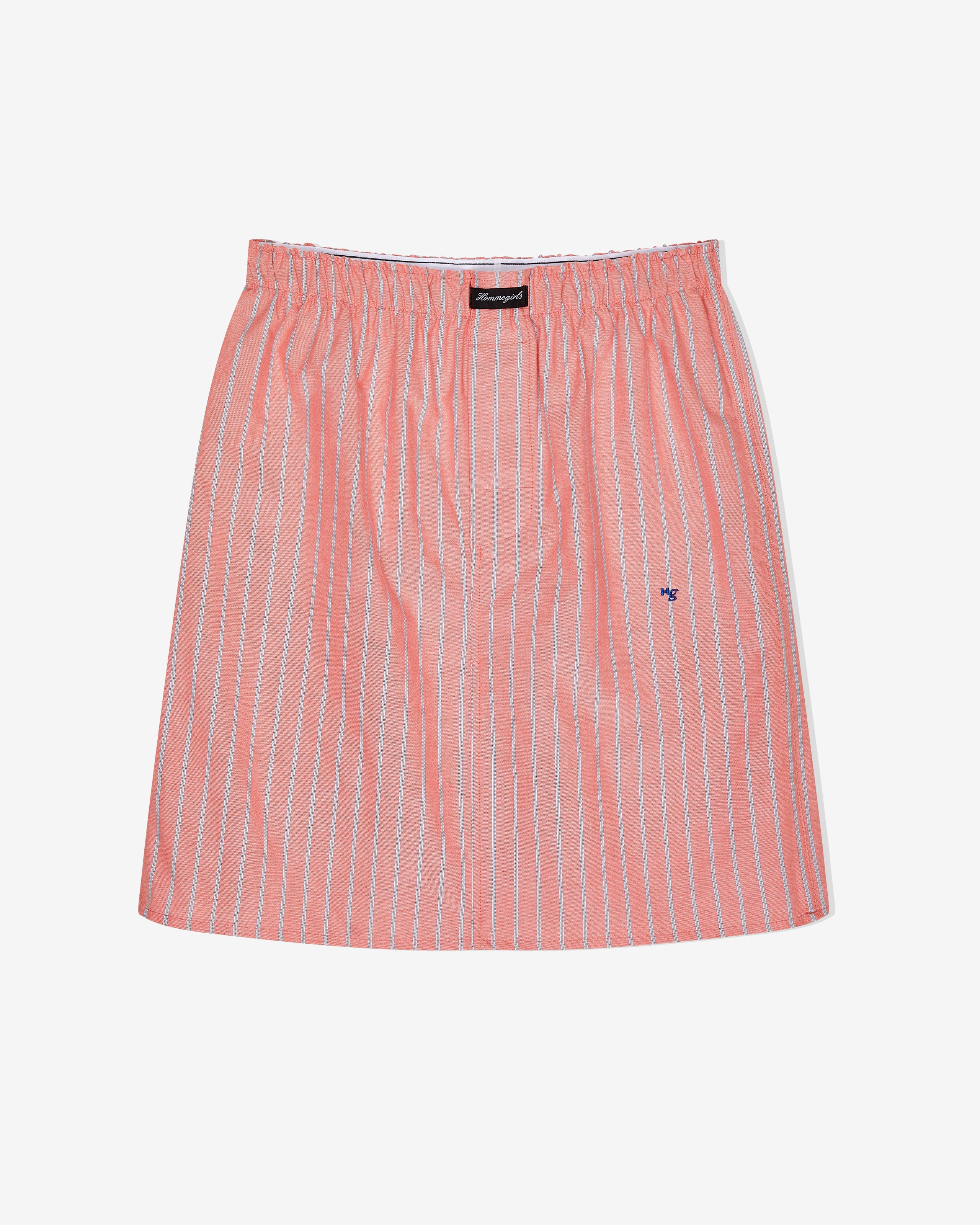 Boxer Pencil Skirt in Coral Stripe Oxford