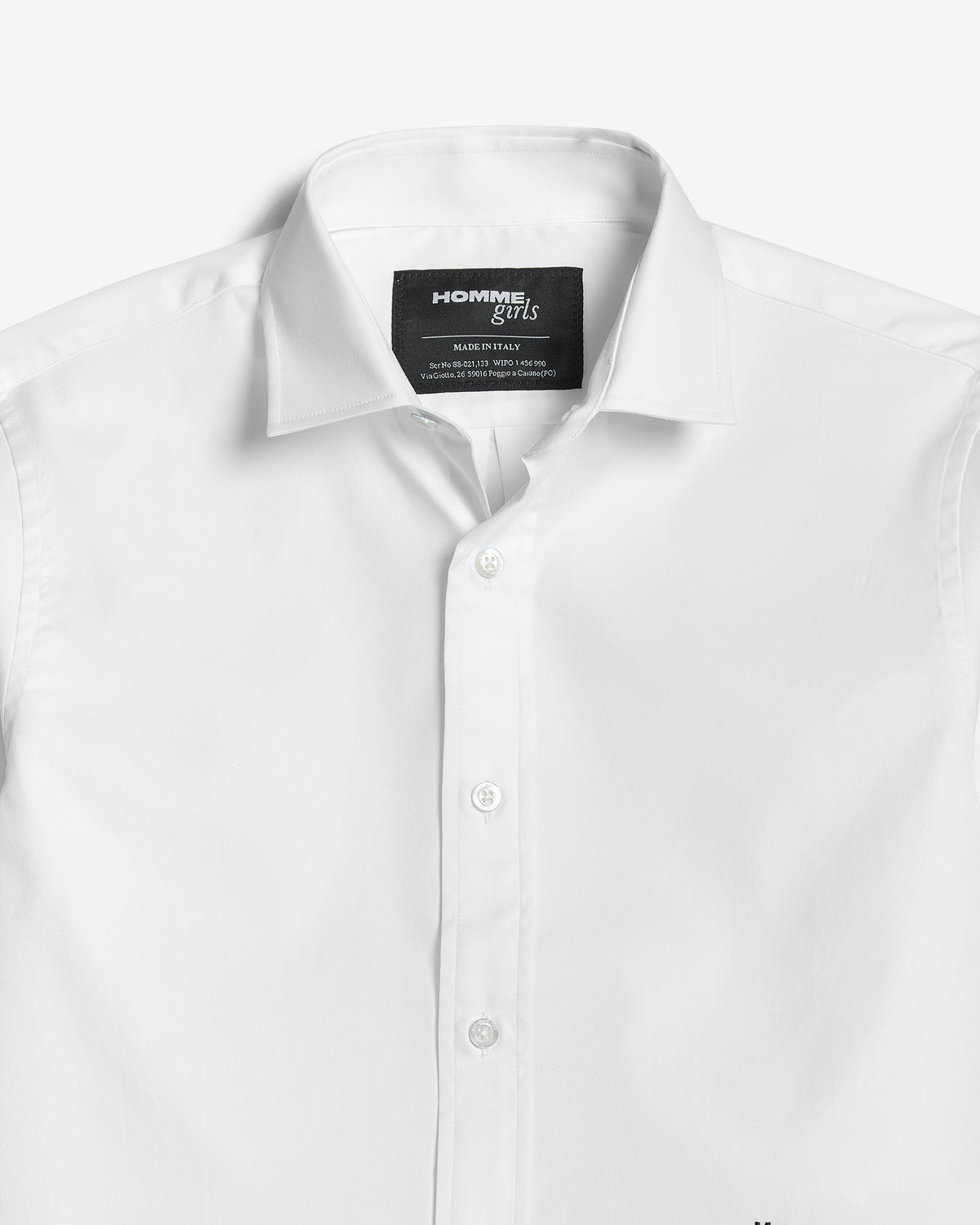 HommeGirls White Cropped Shirt HommeGirls White Cropped Shirt