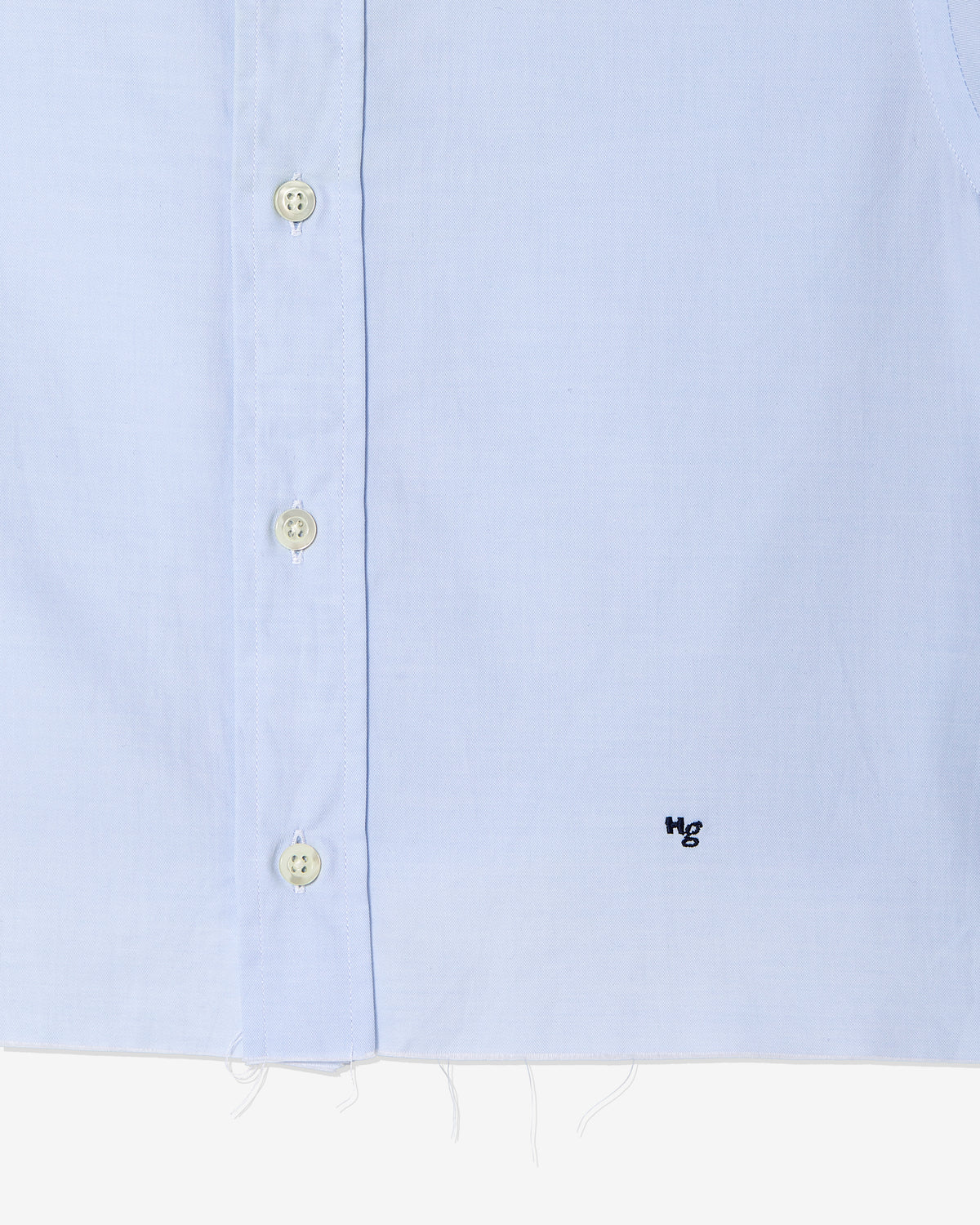 Cropped Shirt in Chambray Blue