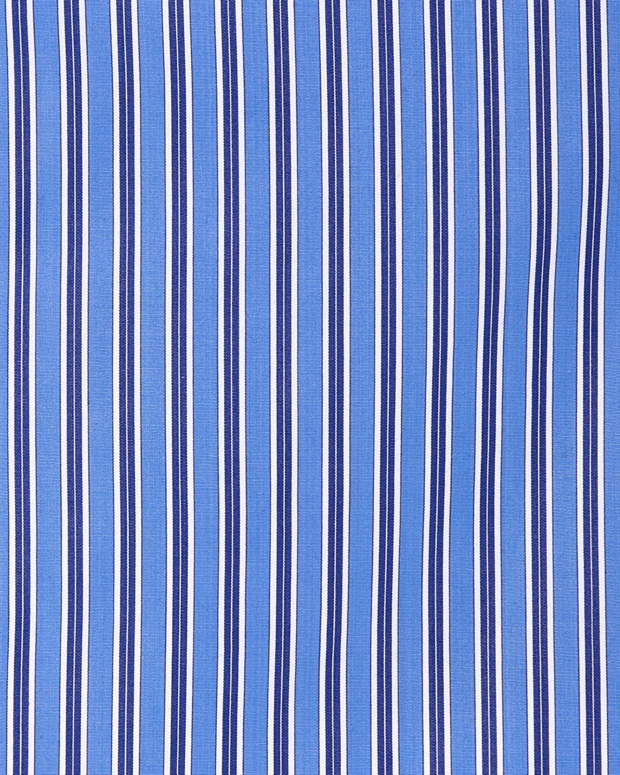 Super Cropped Shirt in Bold Blue Stripe