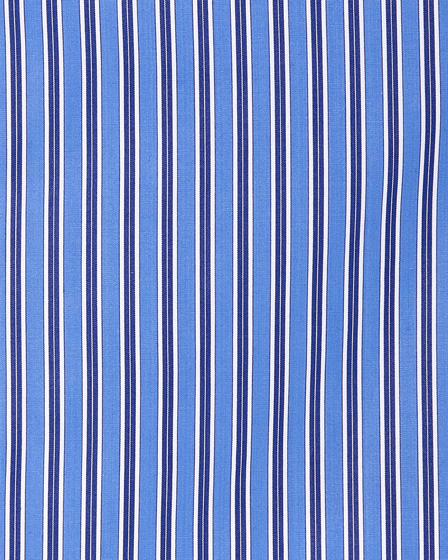 Super Cropped Shirt in Bold Blue Stripe