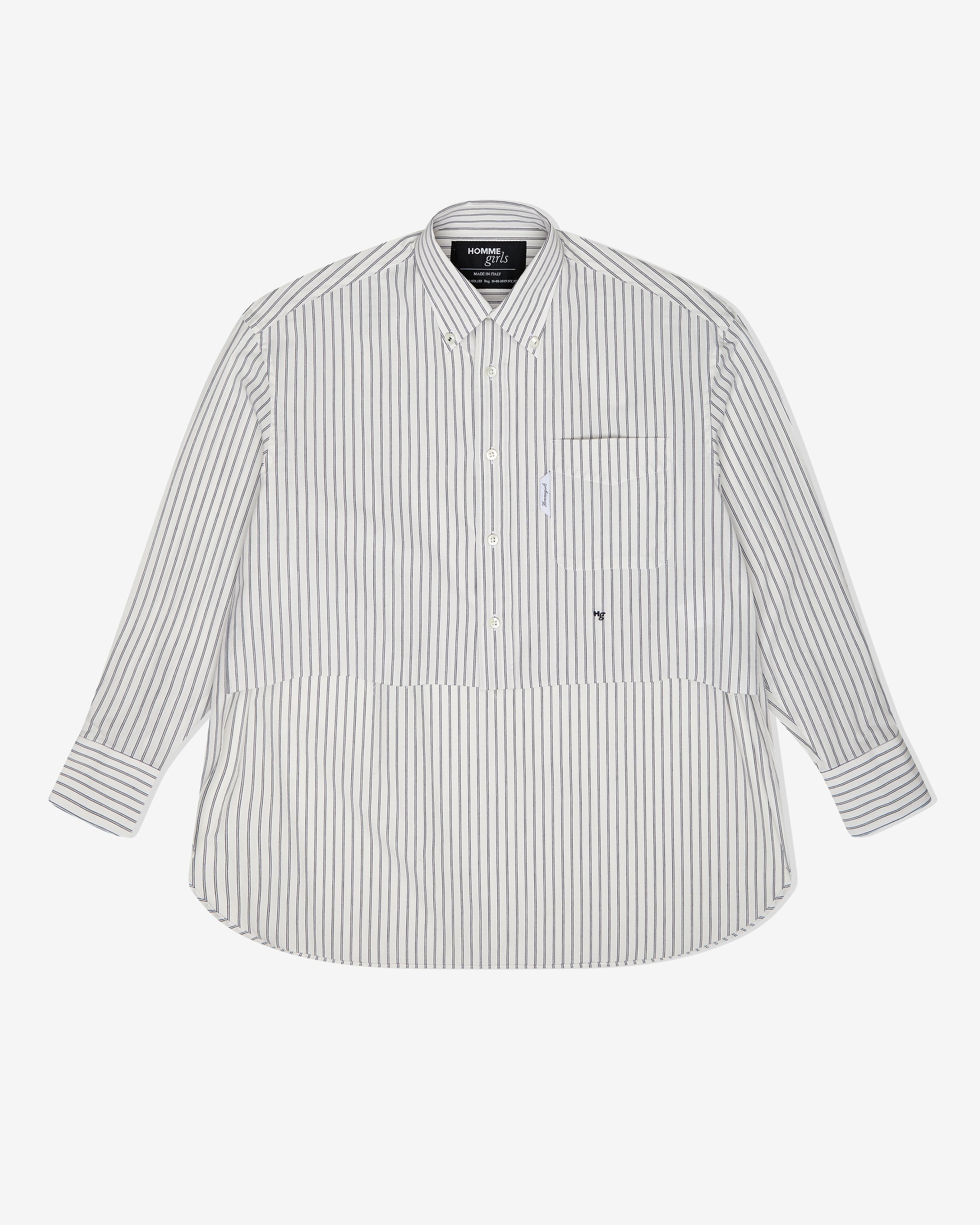 Mullet Shirt in White Stripe