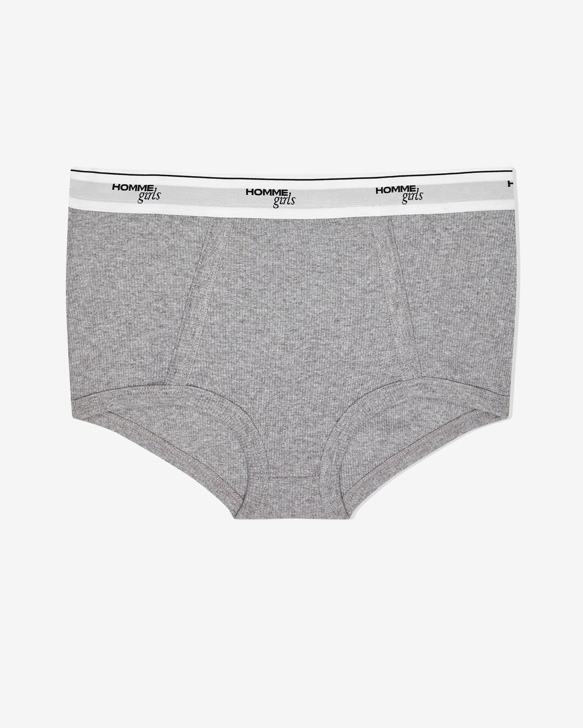Ribbed Jersey Boy Brief in Heather Grey