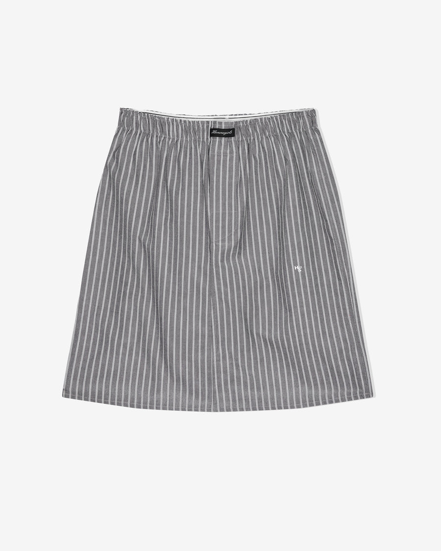 Boxer Pencil Skirt in Black Stripe Oxford