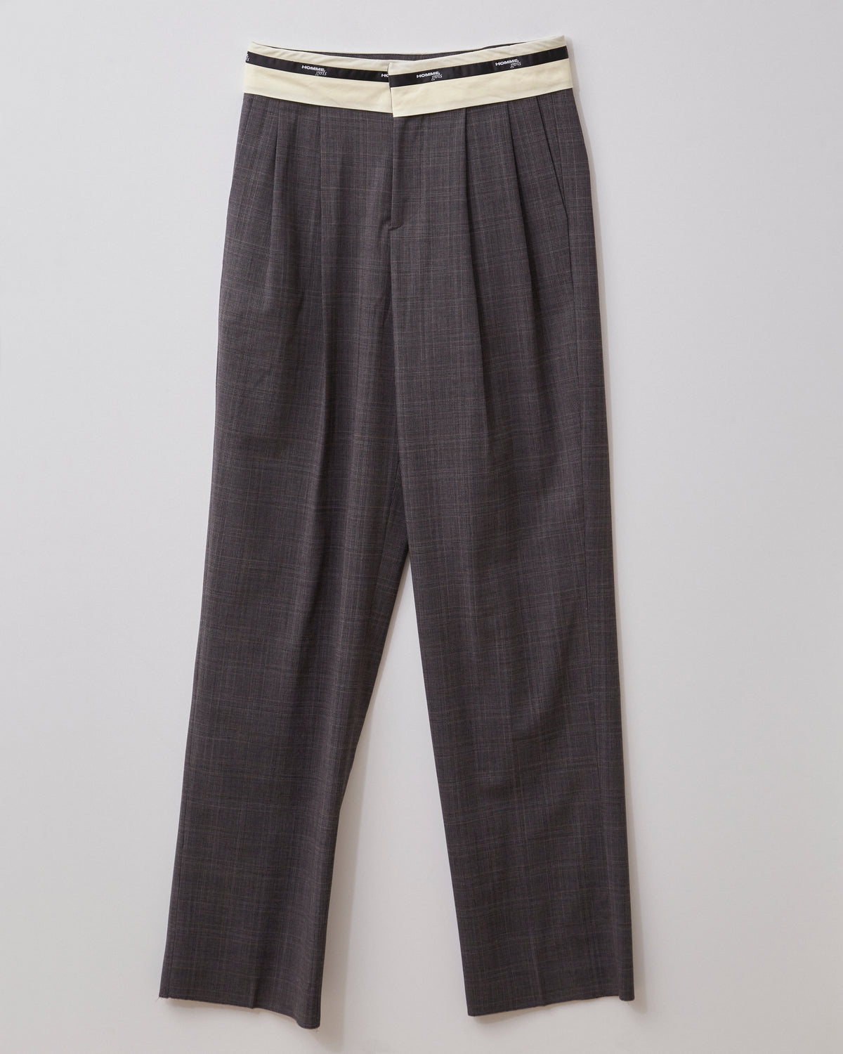 Flip Waist Pants in Grey Plaid