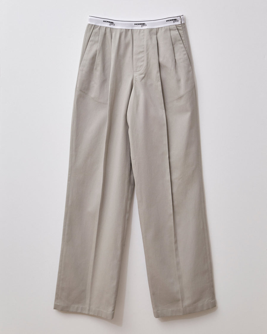 Pleated Elastic Waistband Pant in Gray