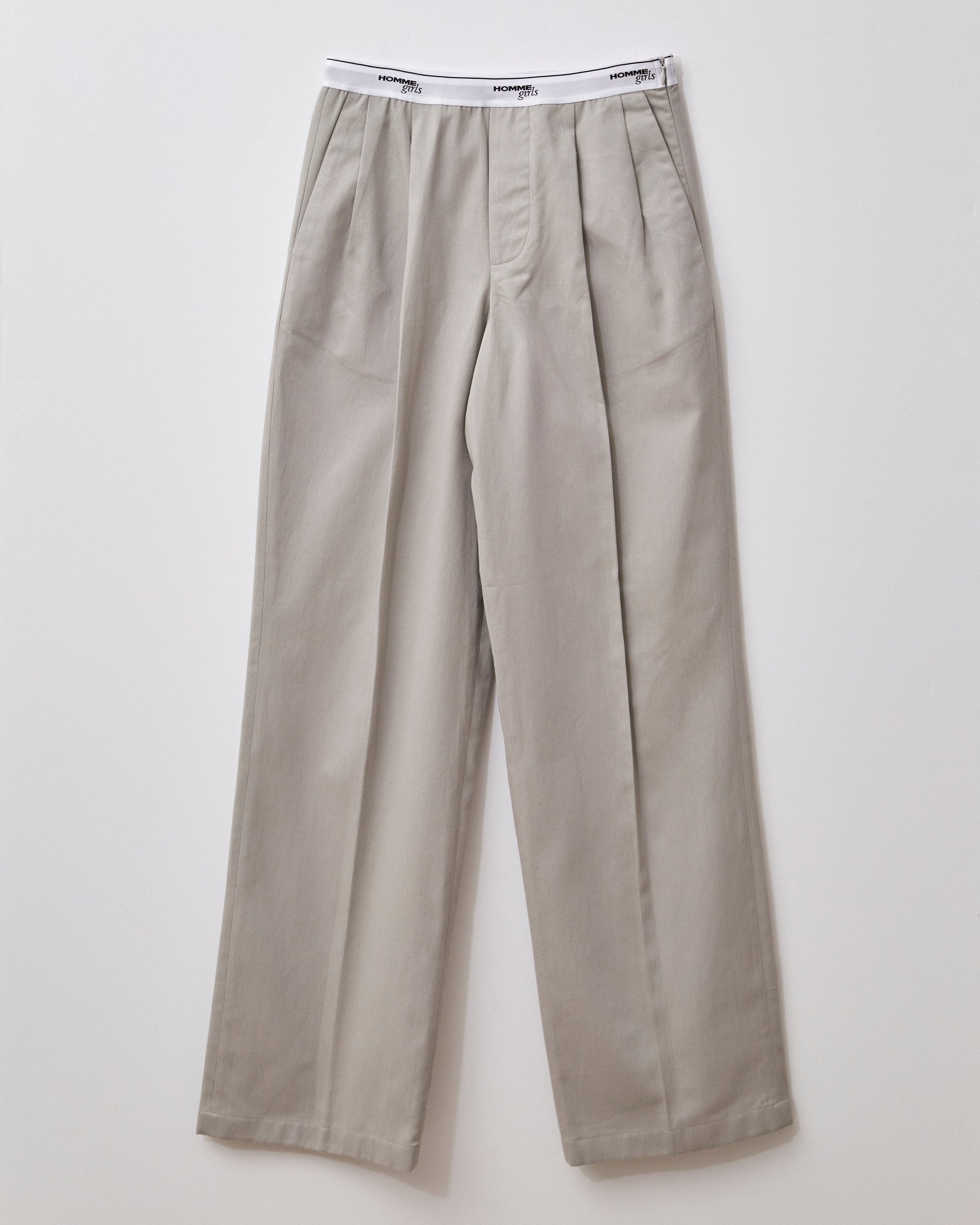 Pleated Elastic Waistband Pant in Grey
