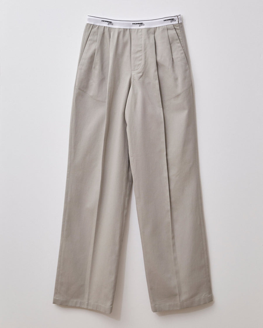 Pleated Elastic Waistband Pant in Grey
