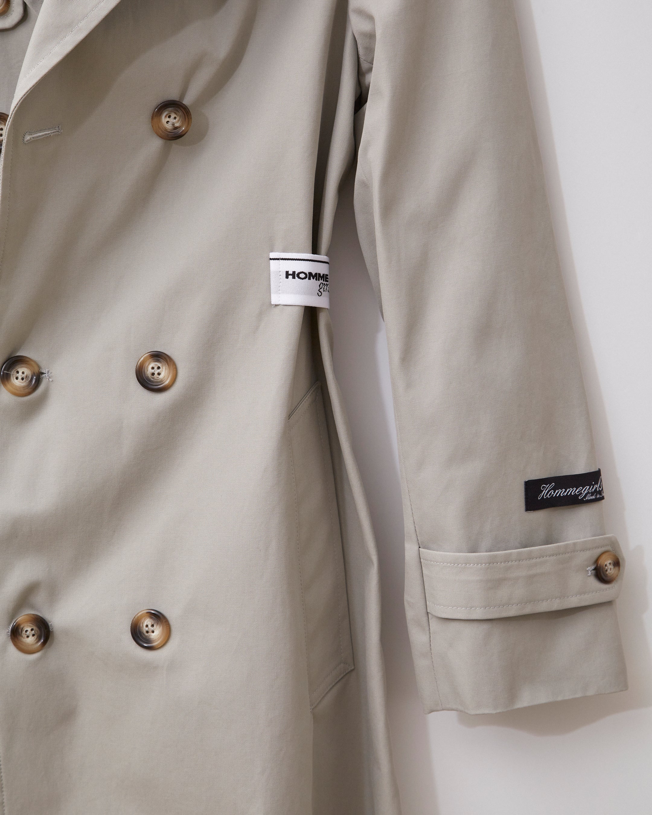 Elastic Logo Waist Trench Coat