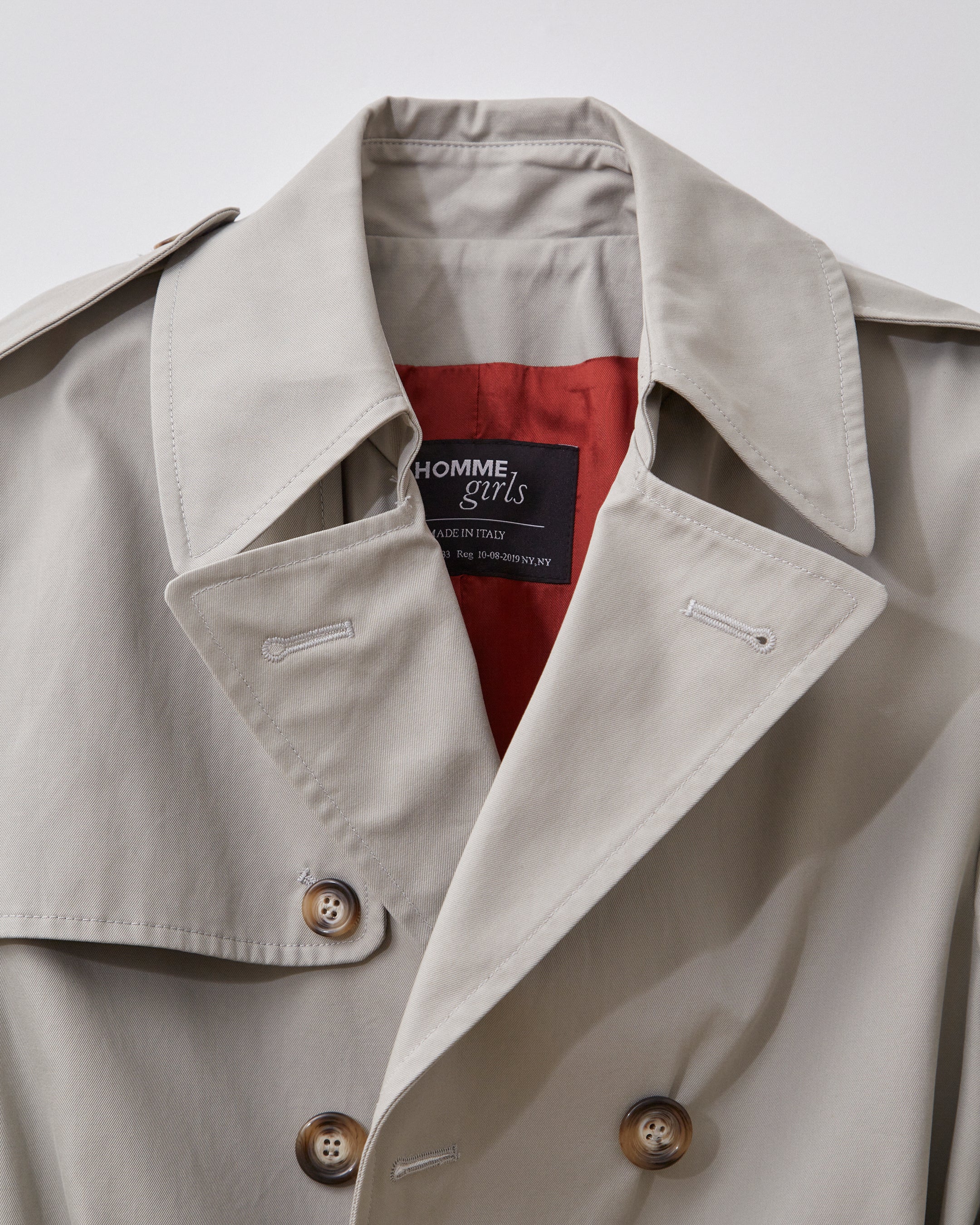 Elastic Logo Waist Trench Coat