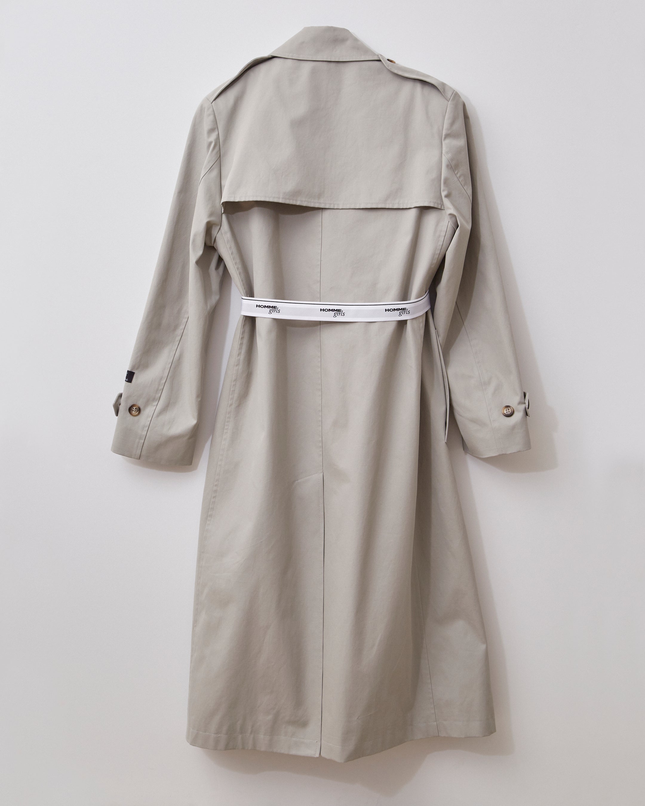 Elastic Logo Waist Trench Coat
