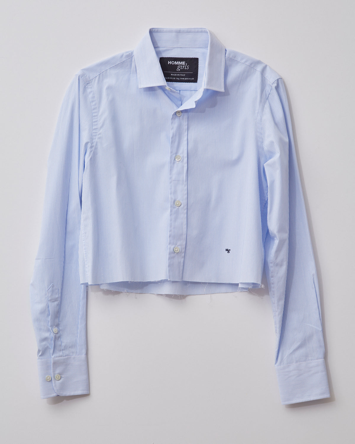 Cropped Shirt in Mini Stripe