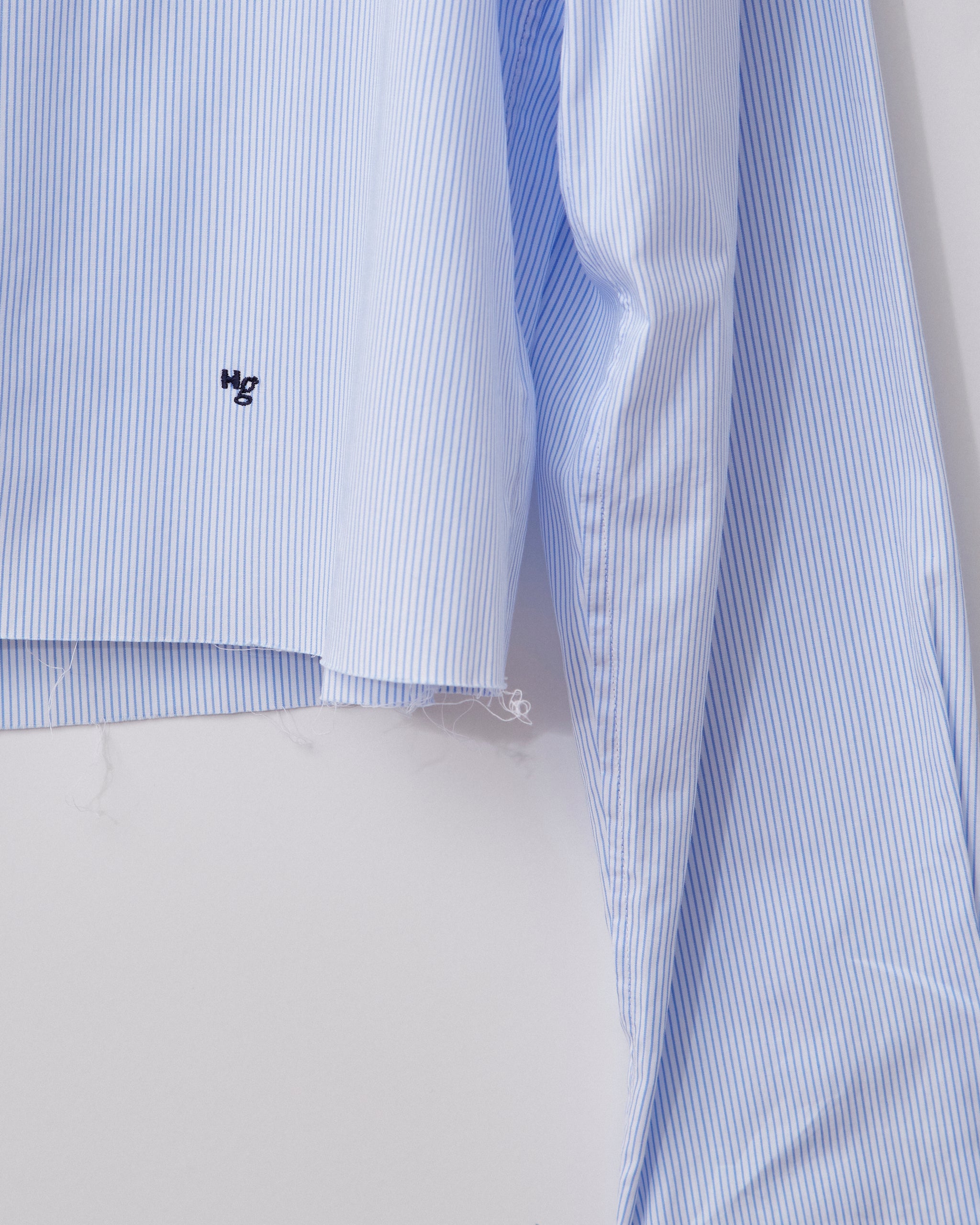 Cropped Shirt in Mini Stripe